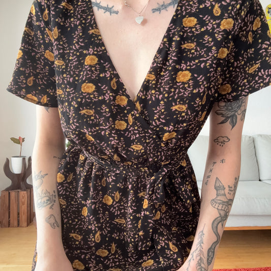 Black Dress with Flower Print | Bern