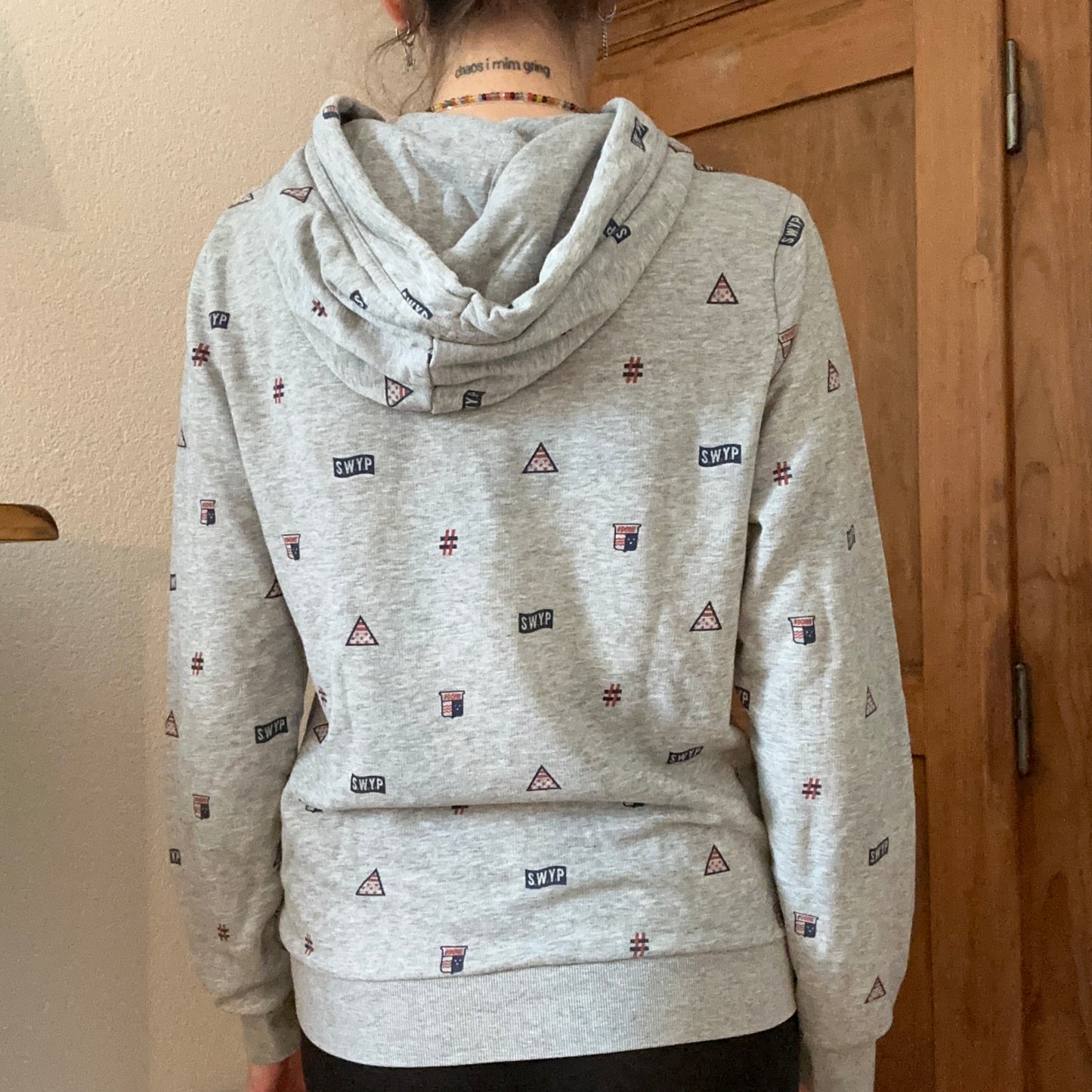 Gray Hoodie with symbols