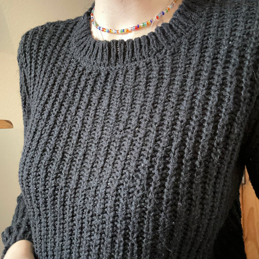 Black cropped Knit Sweater | Bern