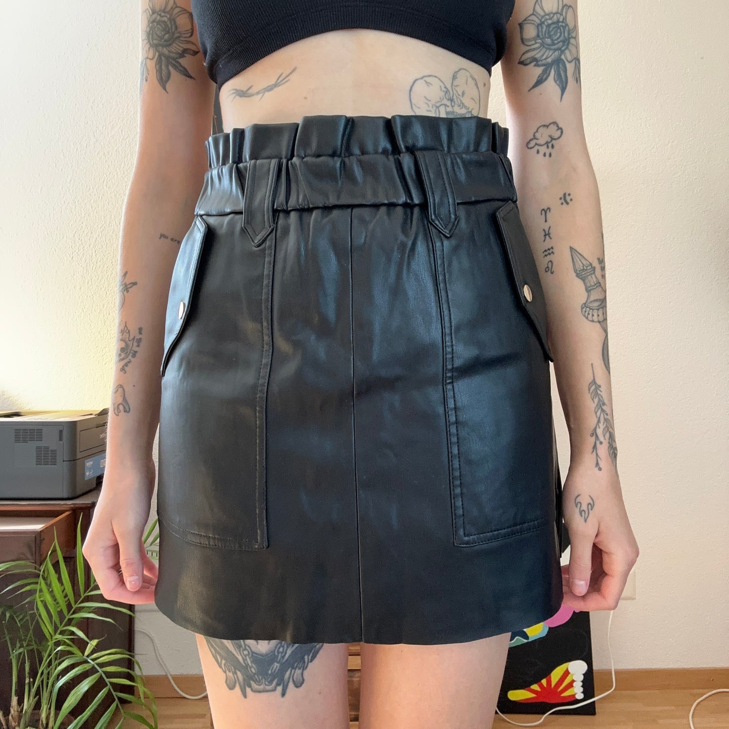 Black Fake Leather Skirt | Bern