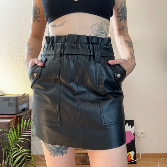 Black Fake Leather Skirt | Bern