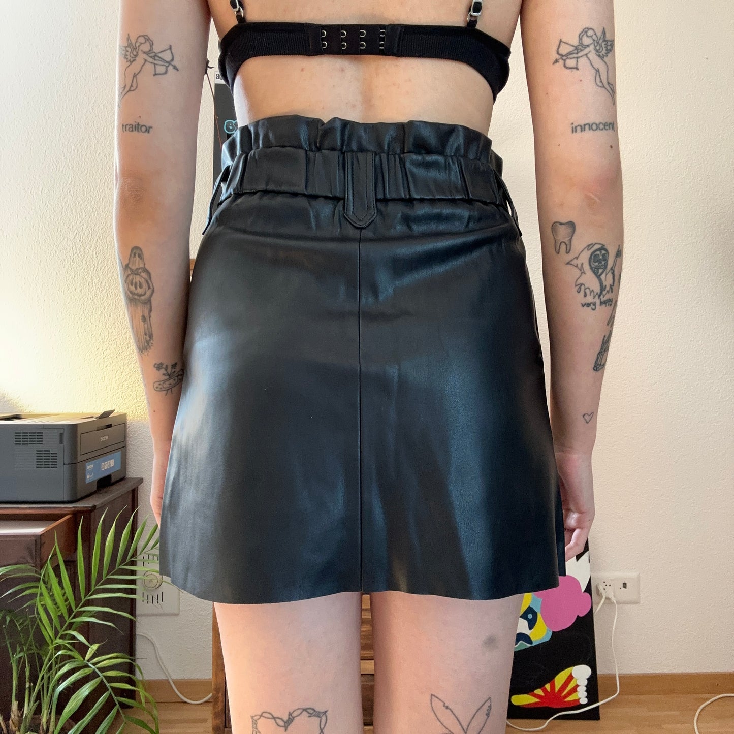 Black Fake Leather Skirt | Bern