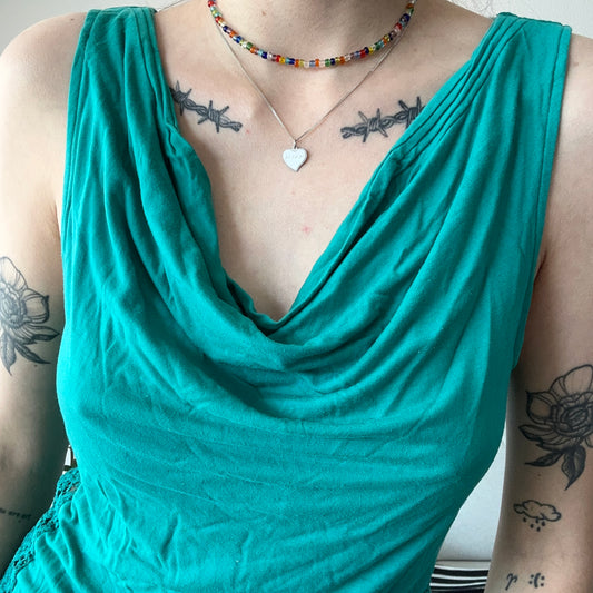 Turquoise Top with crochet details on the sides | Bern