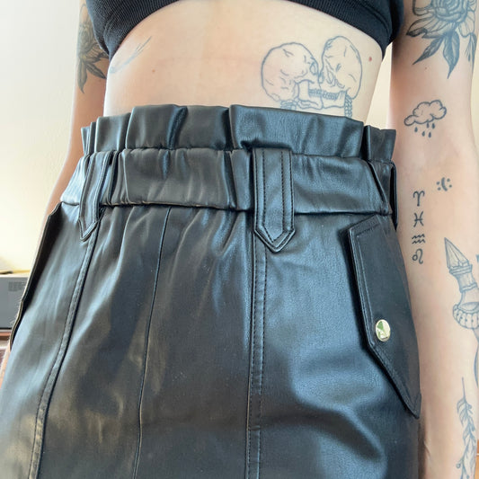 Black Fake Leather Skirt | Bern