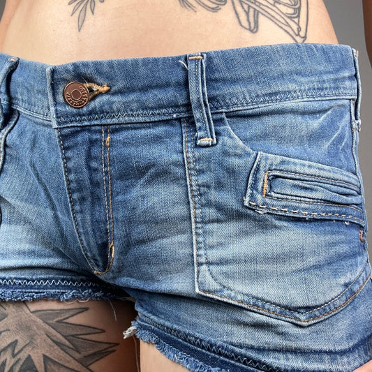 Blue Low Waist Jeans Shorts