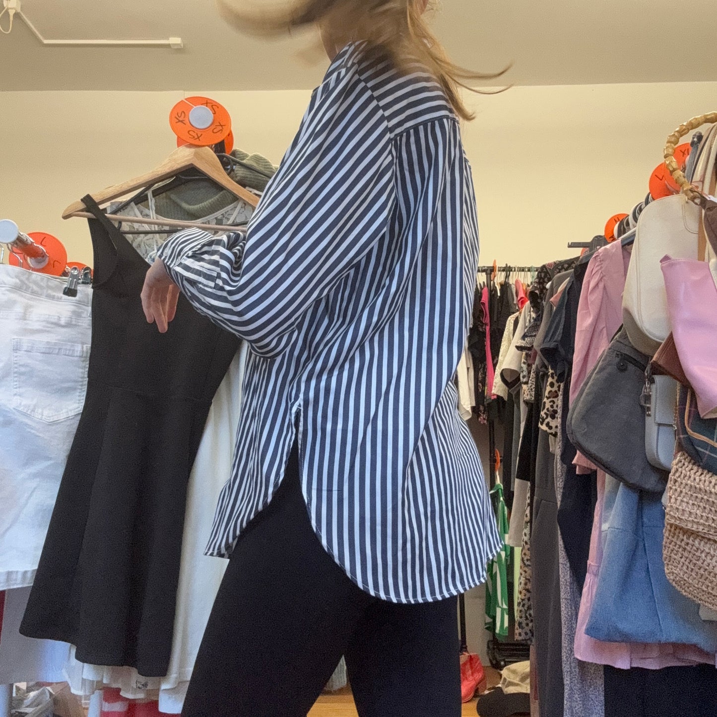 Black and white striped Blouse