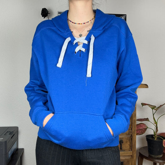 Sweat à capuche bleu