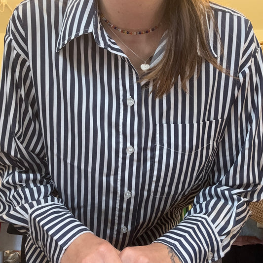Black and white striped Blouse
