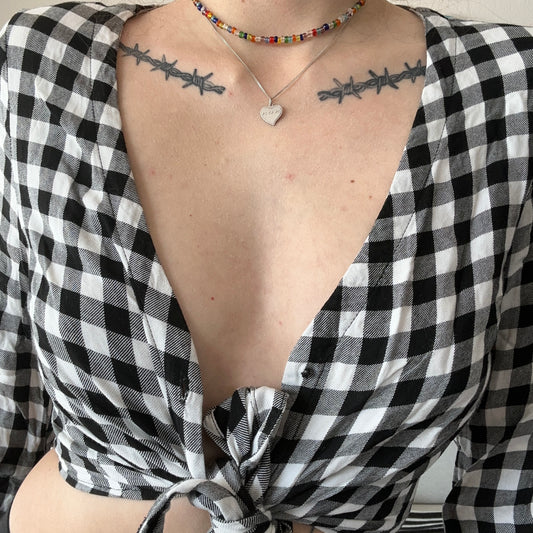 Black and White Checked Blouse | Bern