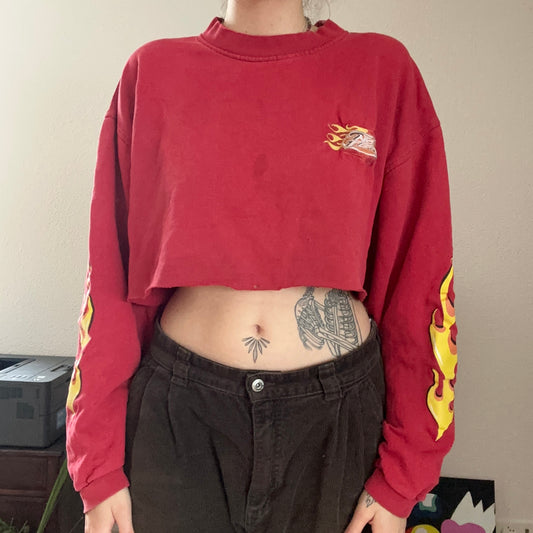 Red Reworked Cropped Sweater | Bern