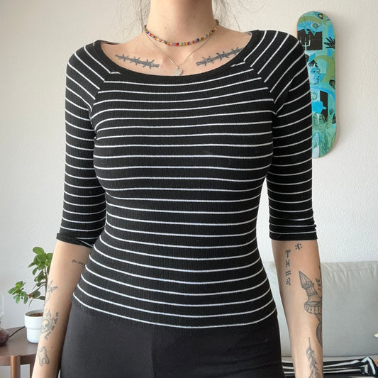 Black 3/4 Longsleeve with white Stripes | Bern