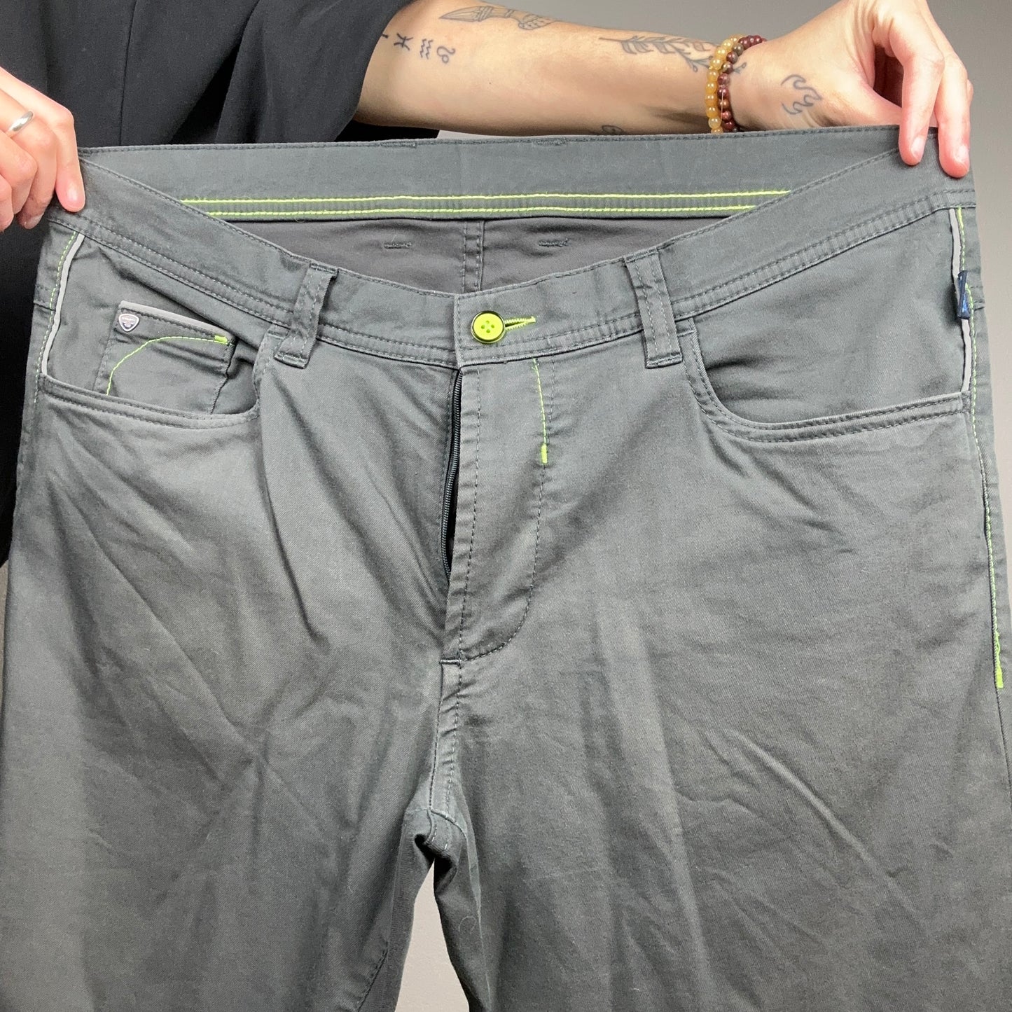 Gray Pants with green seeming