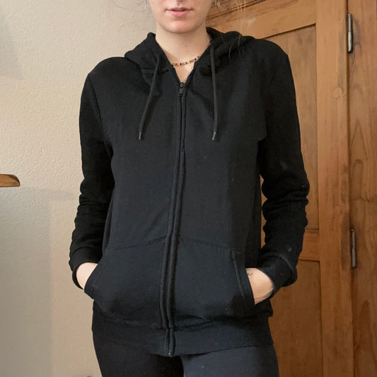 Black Zip up Hoodie