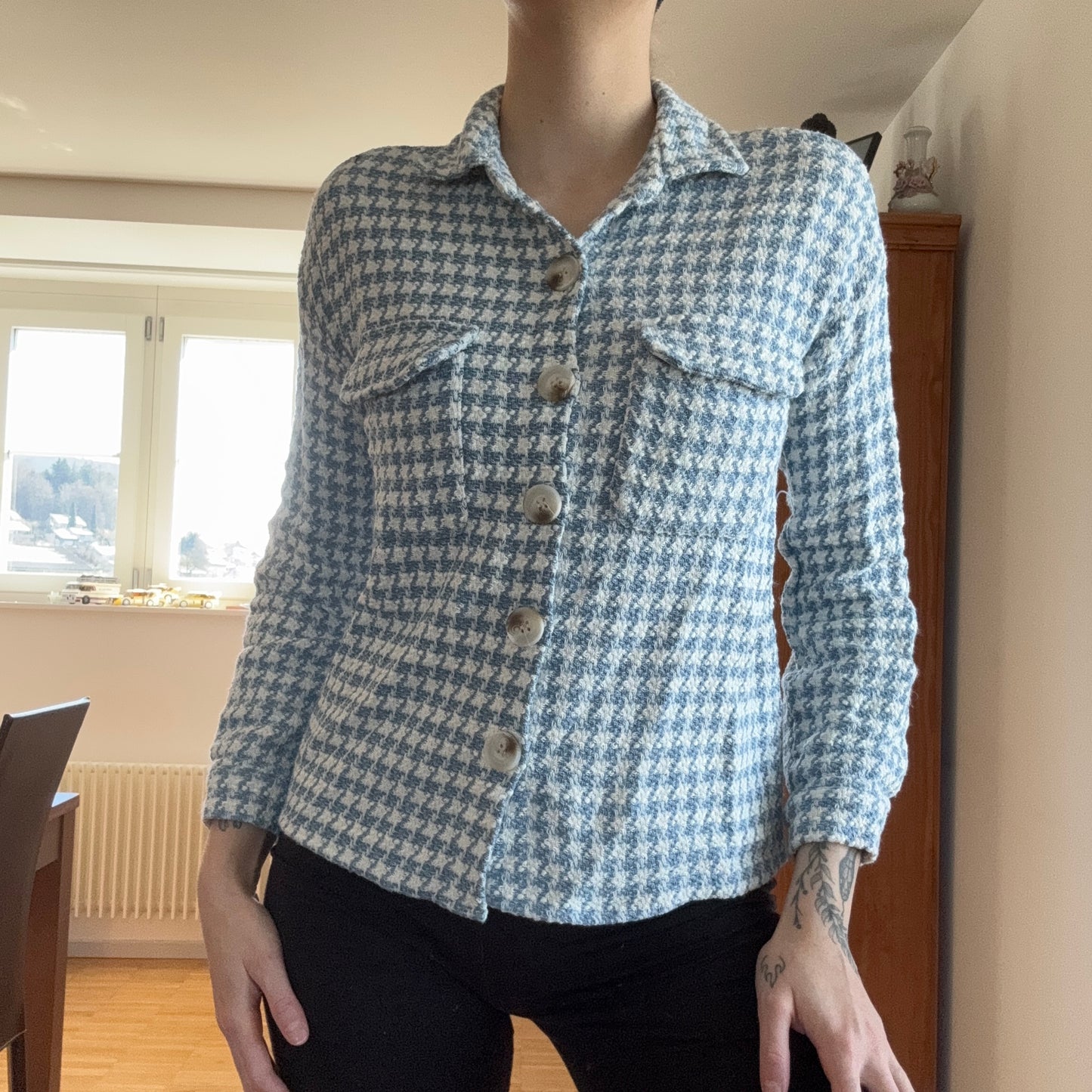 Blau-weiß karierte Jacke | Bern
