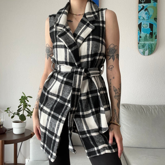 Black and white checked Coat | Bern