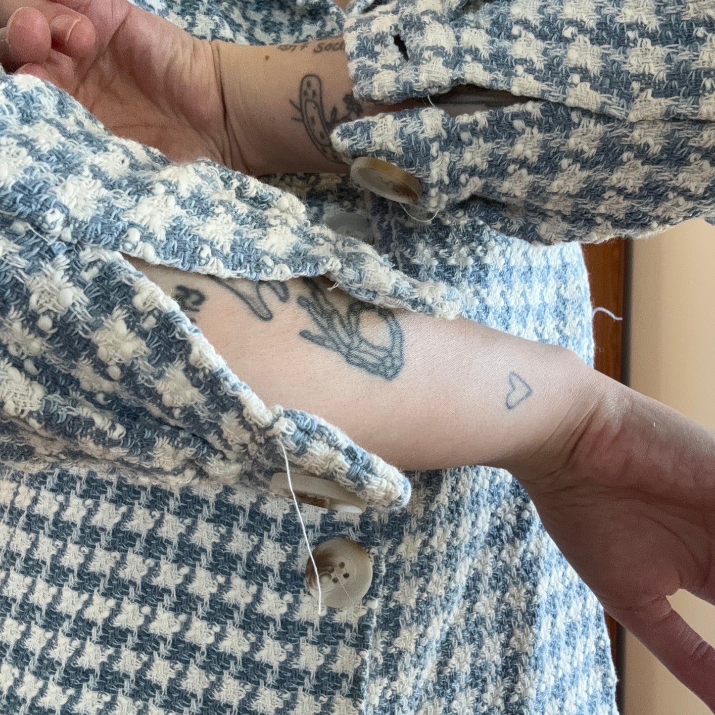 Blau-weiß karierte Jacke | Bern