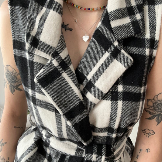 Black and white checked Coat | Bern