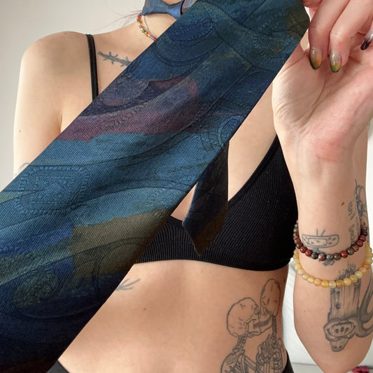 Vintage Purple, Blue, Green Tie