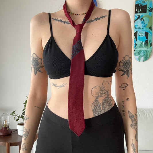 Vintage Red and Black Tie