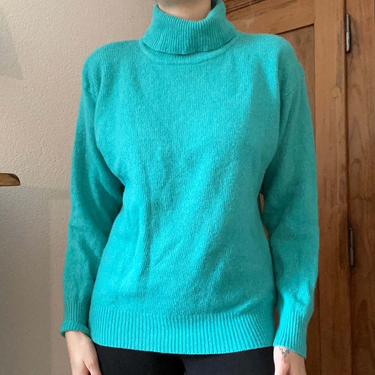 Green Knit Turtleneck Longsleeve