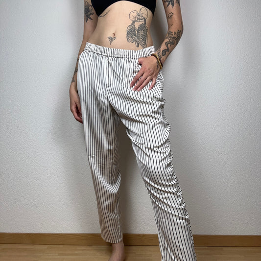 White Calvin Klein Pants with black stripes | Bern