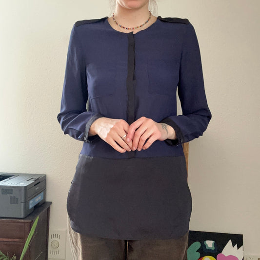 Blue and Black Blouse | Bern