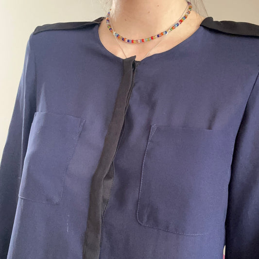 Blue and Black Blouse | Bern