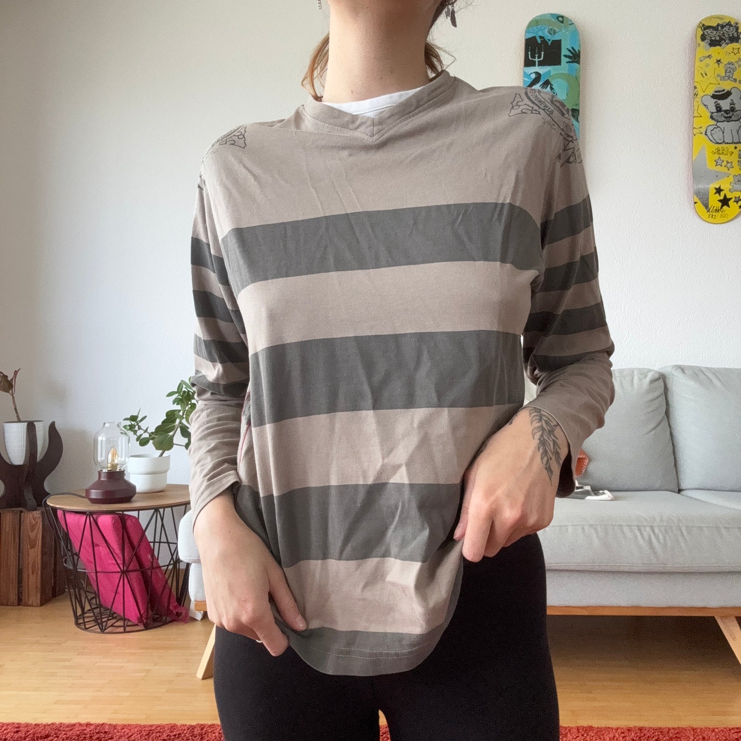 Beige Longsleeve with Gray Stripes | Bern