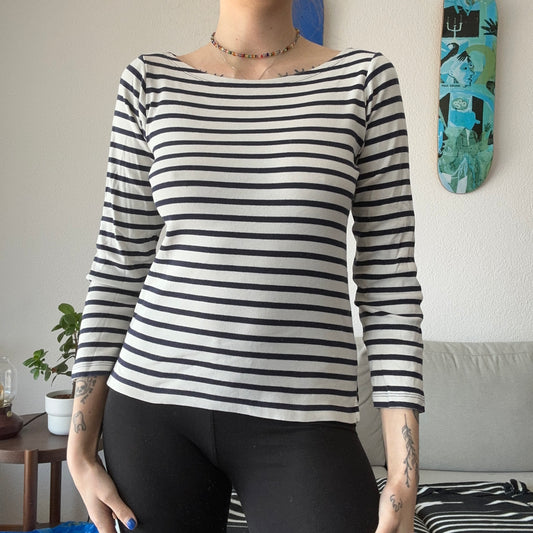 White Longsleeve with black Stripes | Bern