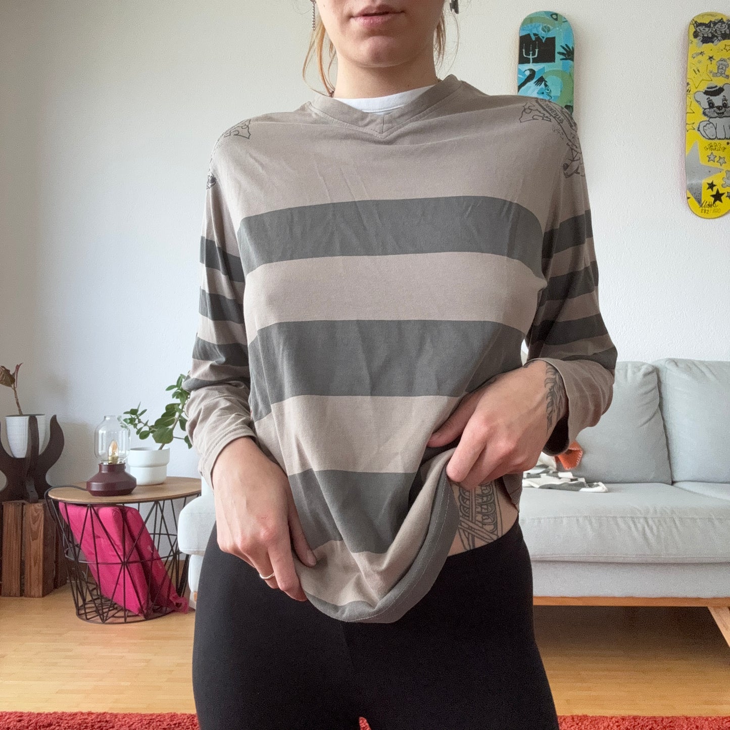 Beige Longsleeve with Gray Stripes | Bern