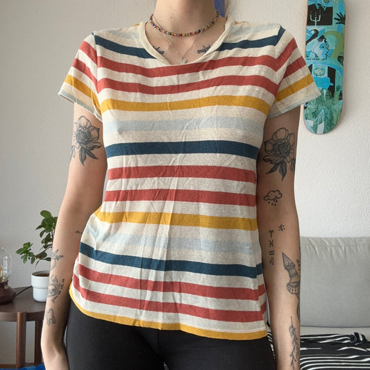 White, red, yellow, blue striped Shirt | Bern