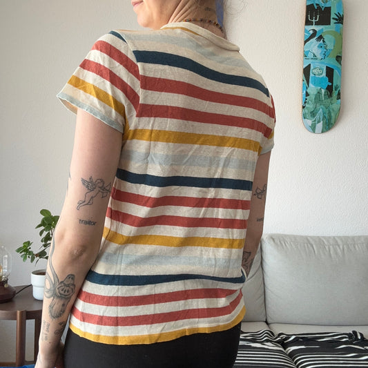White, red, yellow, blue striped Shirt | Bern