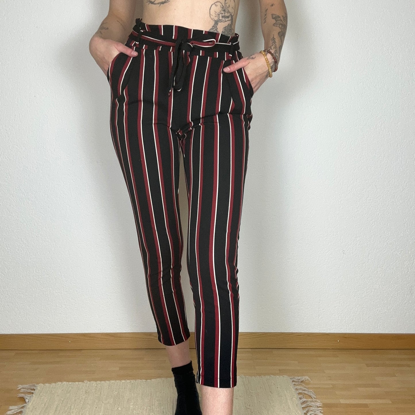 Black Pants with red and white stripes | Bern