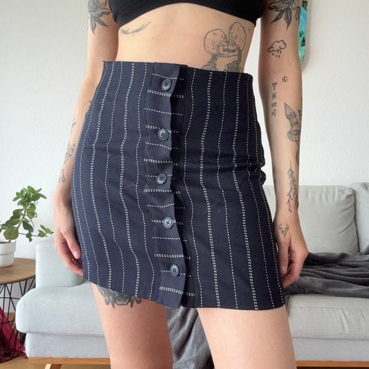 Blue Skirt with white stripes