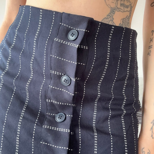 Blue Skirt with white stripes