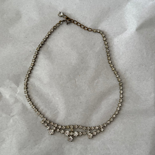 Vintage silver diamond necklace