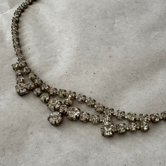 Vintage silver diamond necklace