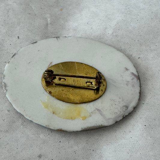 Vintage Silver Pin with golden and pink details