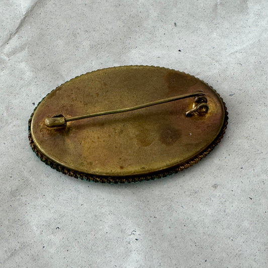 Vintage Blue Pin with Flowers