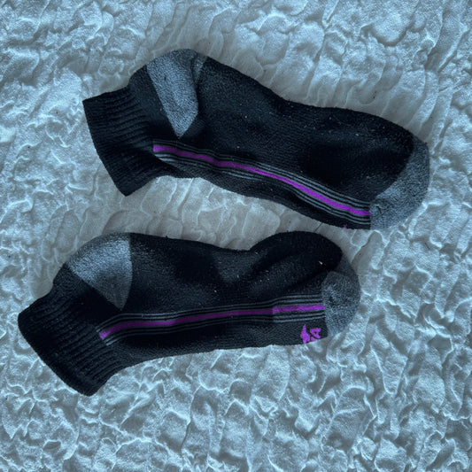 Black Socks with purple stripe