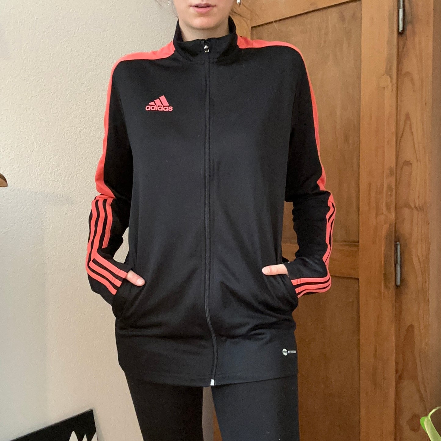 Black Adidas Jacket with pink stripes | Bern