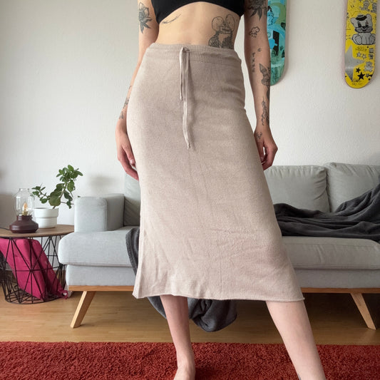 Beige Midi Skirt