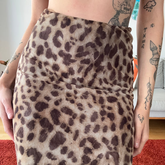 Brown Skirt with Leopard pattern | Bern