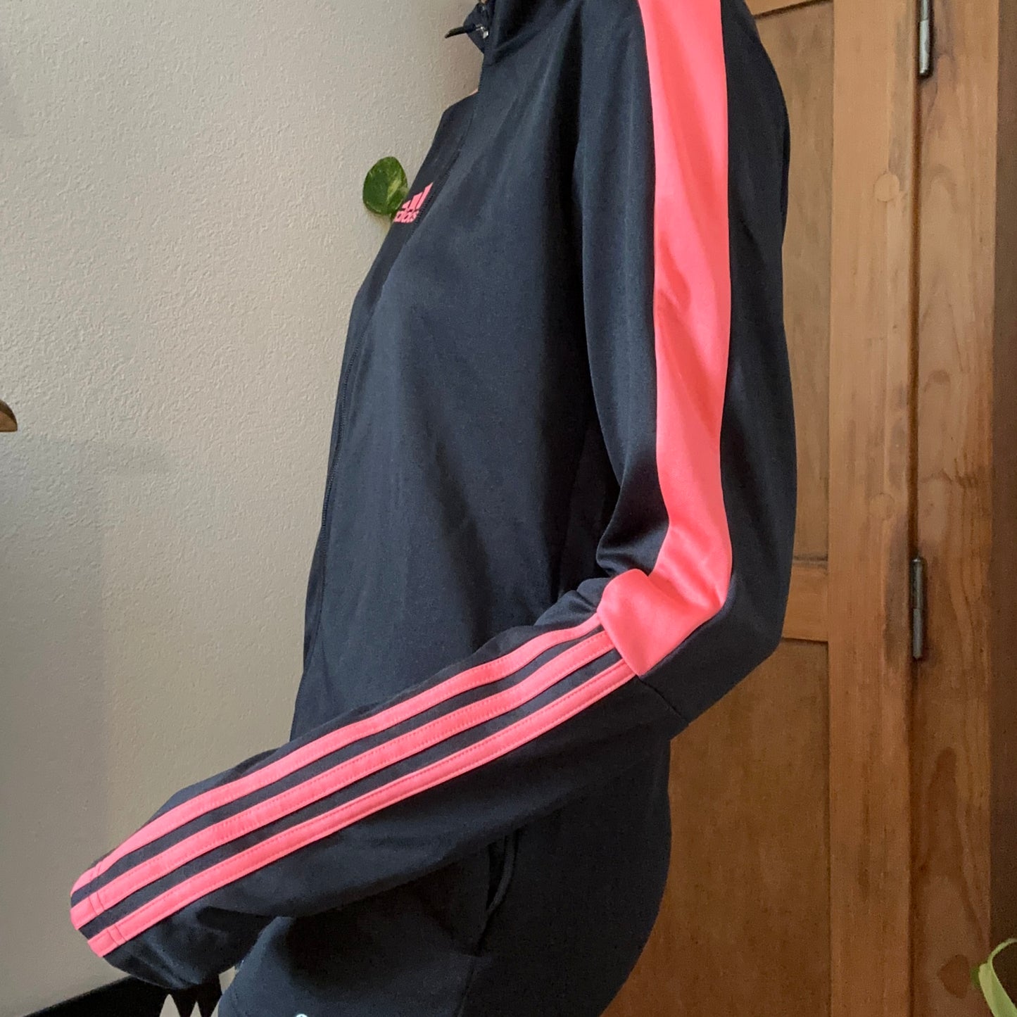 Black Adidas Jacket with pink stripes | Bern