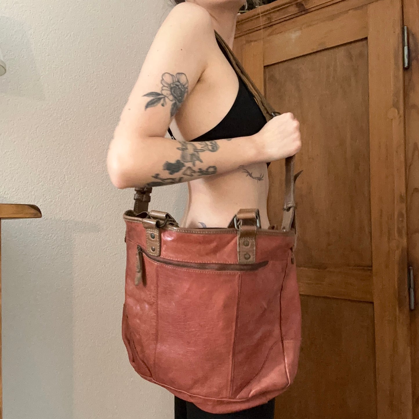 Vintage Brown real leather Bag | Bern