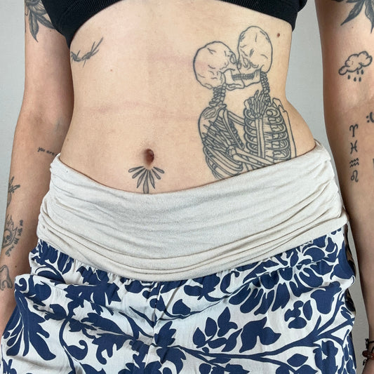 Y2K White and blue Capri Pants | Bern