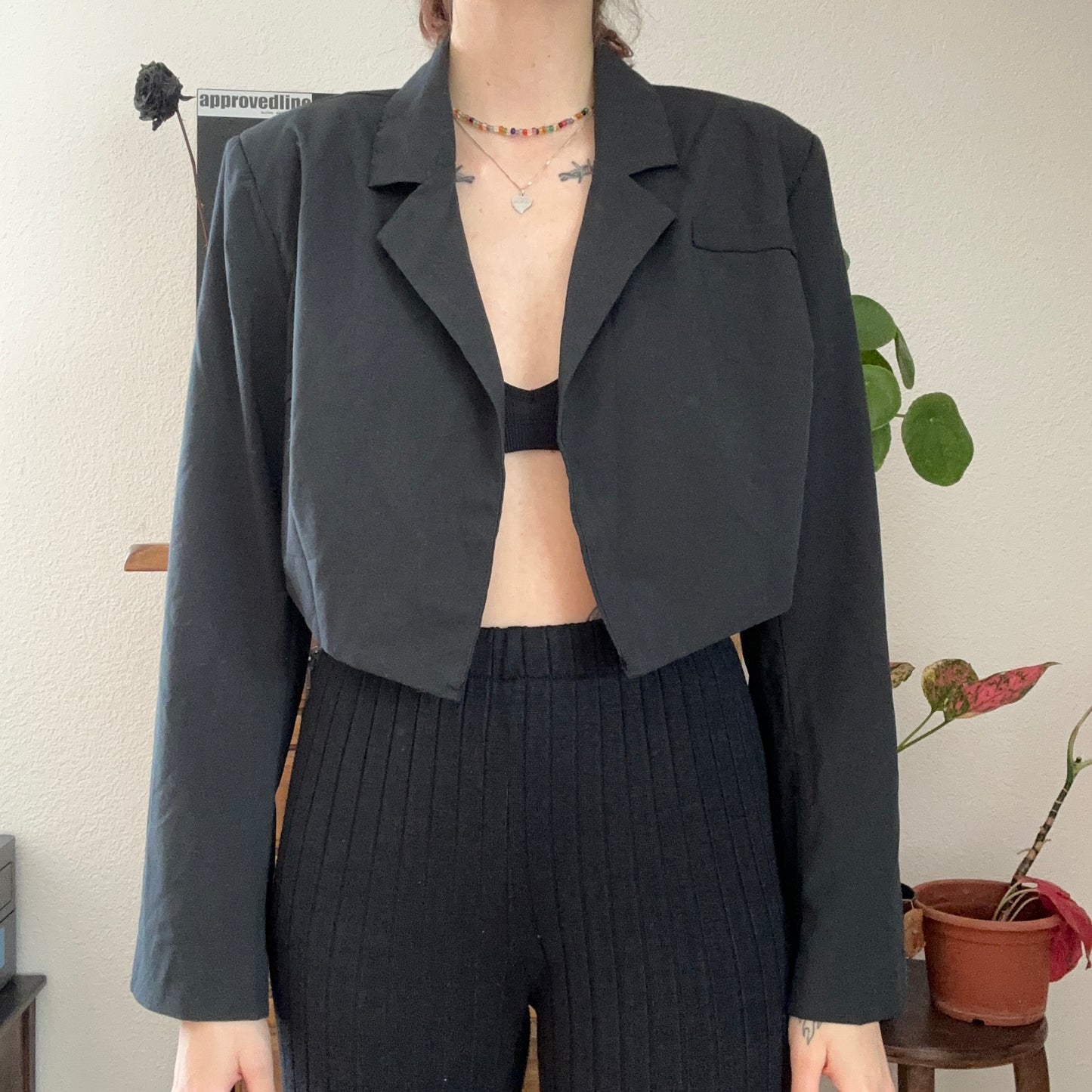 Black cropped Blazer | Bern