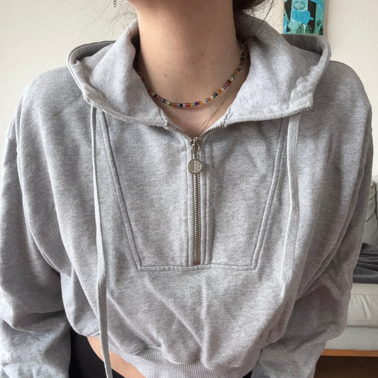 Reworked Gray cropped POLAR Hoodie | Bern