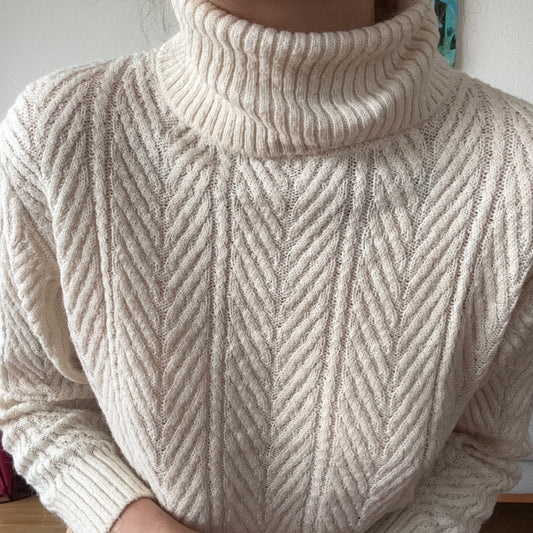 Beige Turtleneck Knit Sweater | Bern
