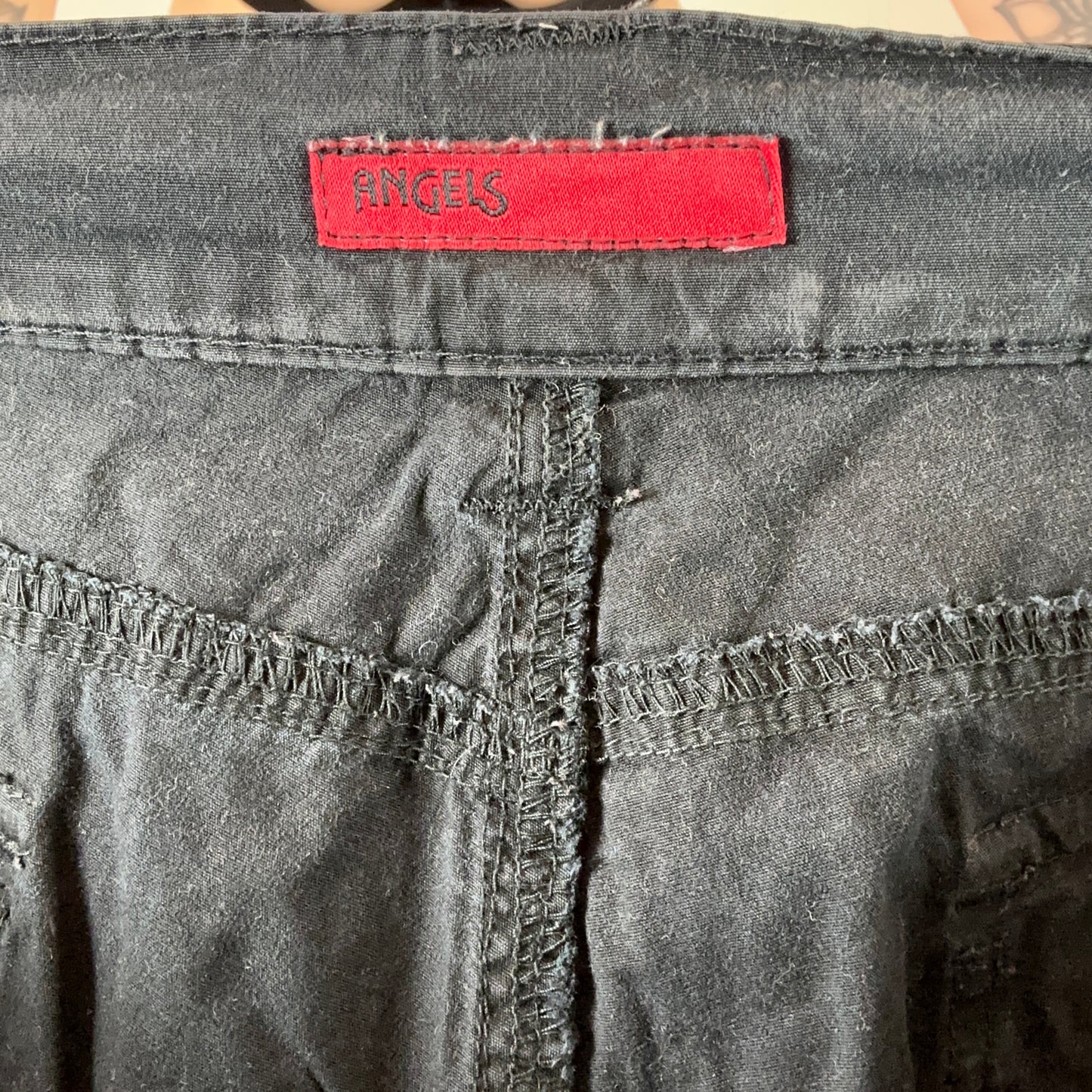 Y2K Black Capri Cargo Pants